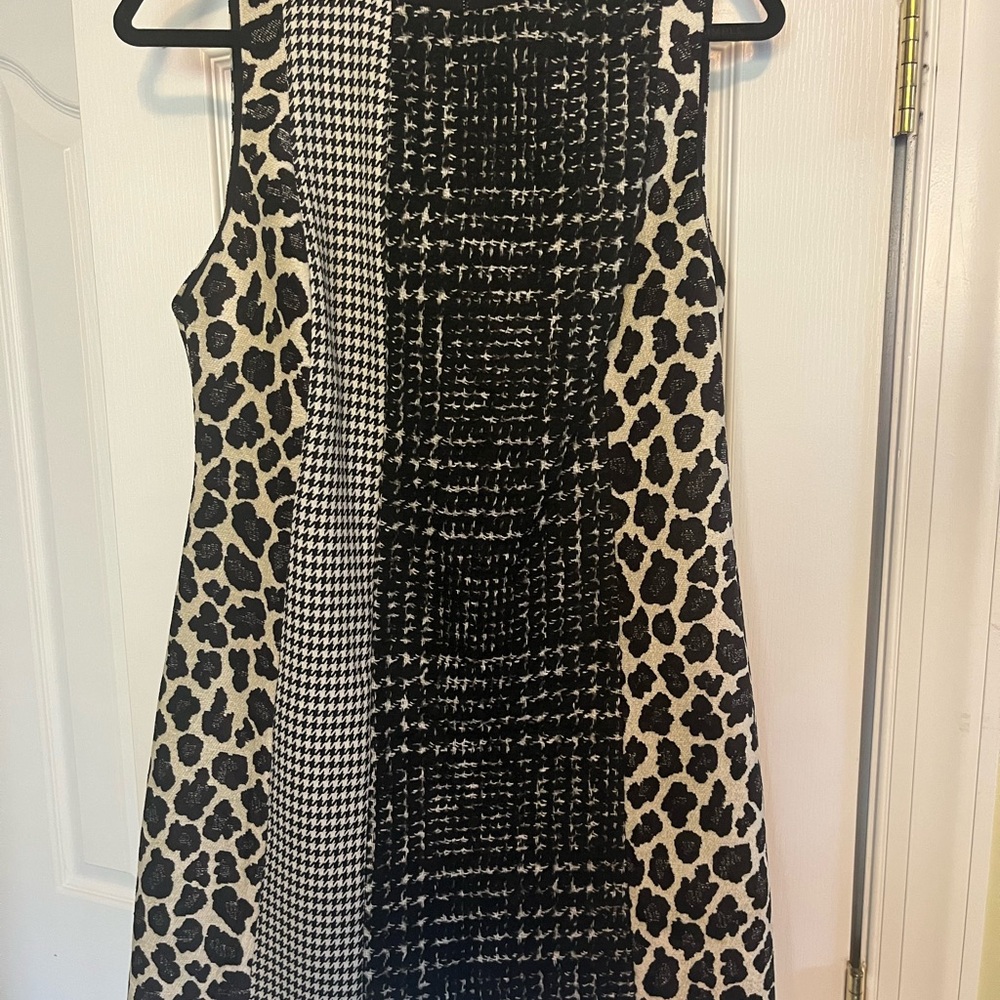 Stylish Black and Cream Patterned Dress